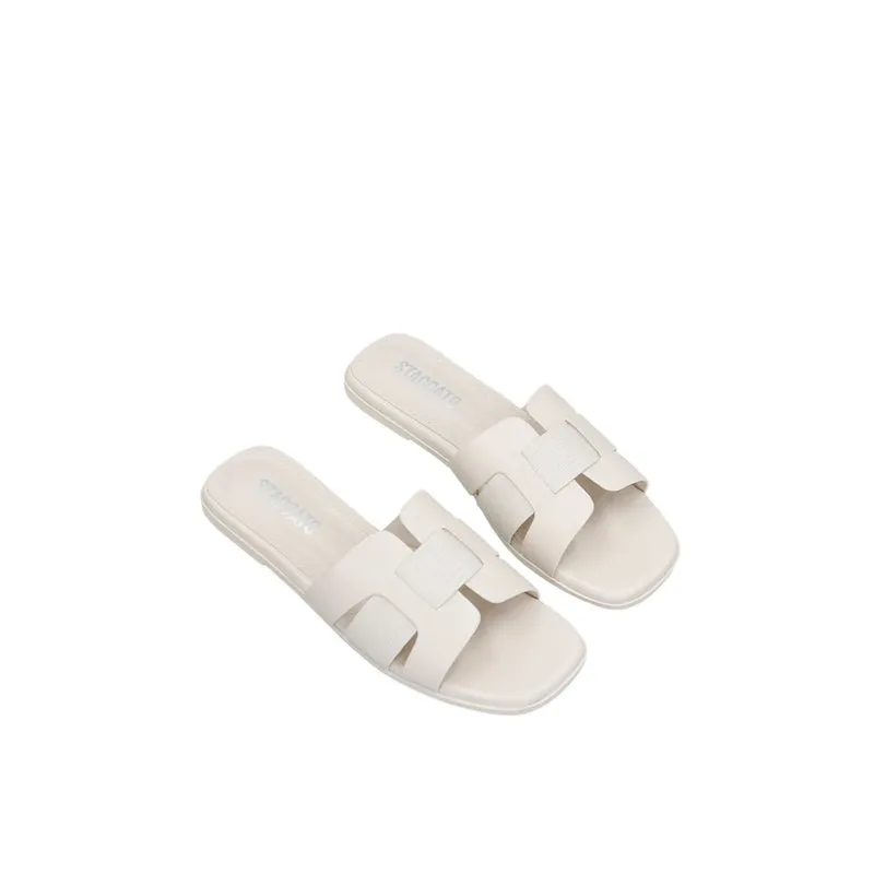 03534-WHT Women's Flats Sandal-White