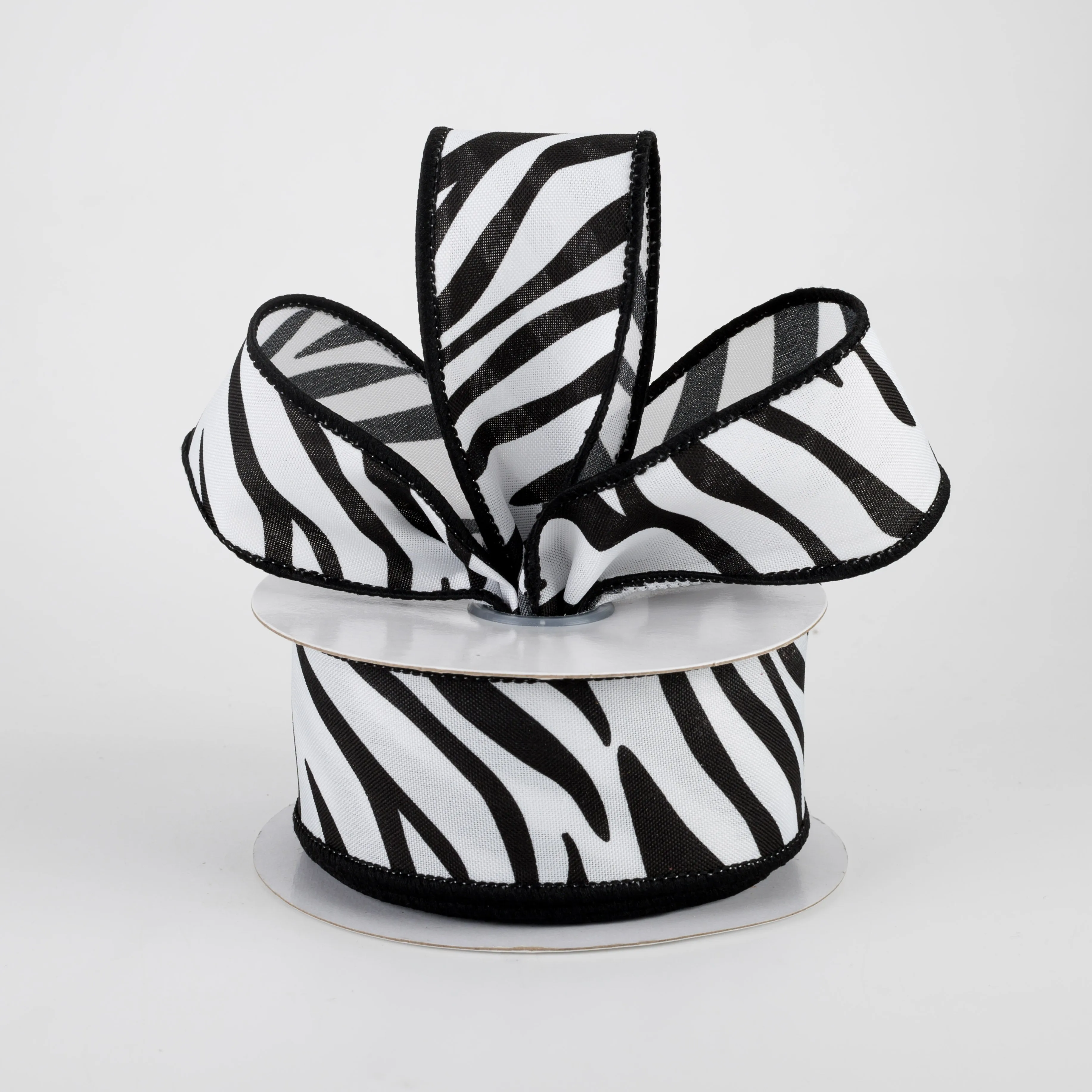 1.5" Animal Stripes Ribbon: White & Black (10 Yards)
