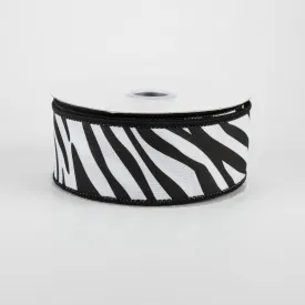1.5" Animal Stripes Ribbon: White & Black (10 Yards)