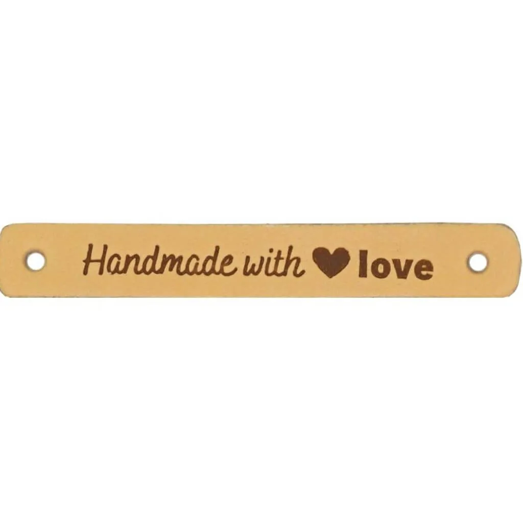 2 Stk. Lederlabel "Handmade with Love"