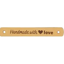 2 Stk. Lederlabel "Handmade with Love"