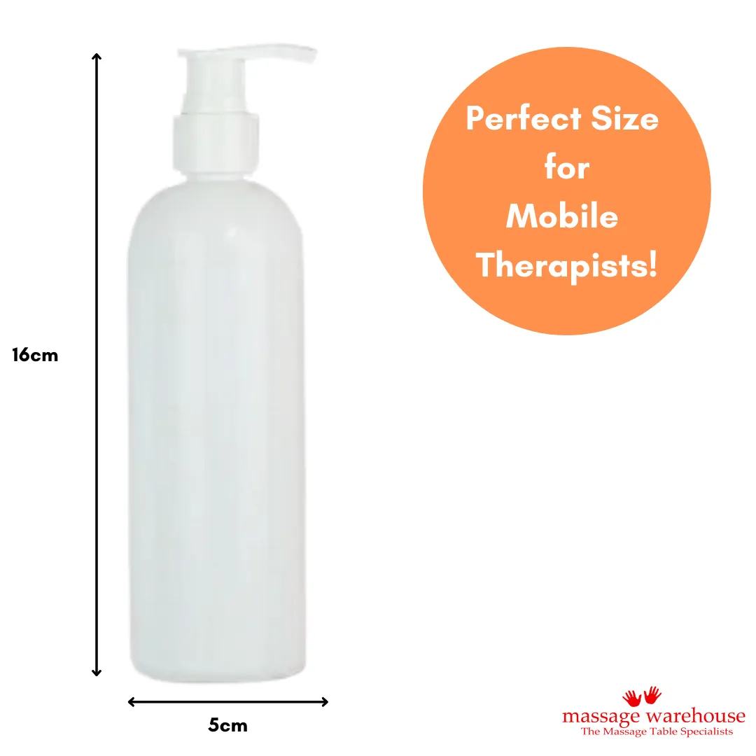 250ML SLIMLINE BOTTLE WITH PUMP -Fits our Massage Oil Warmer!