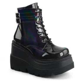 4 Inch Wedge Platform SHAKER-52 Black  Hologram