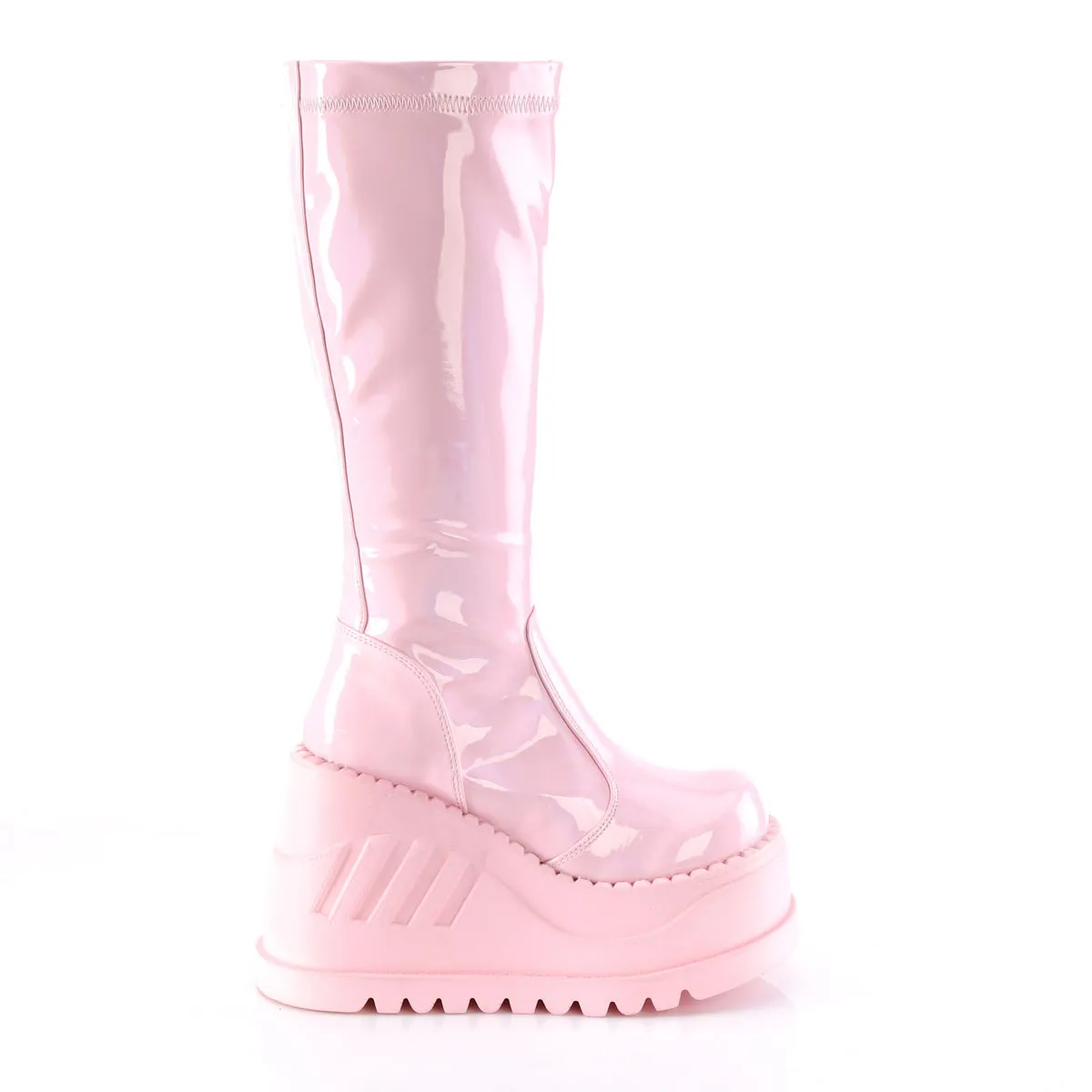 4 Inch Wedge Platform STOMP-200 Baby Pink Holo
