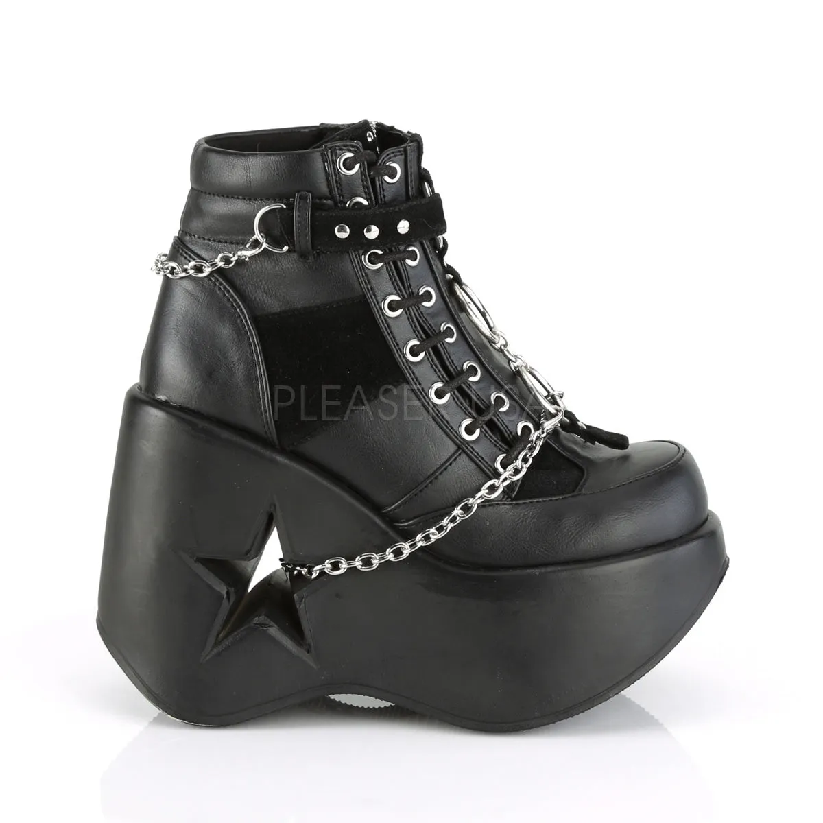 5 Inch Heel DYNAMITE-101 Black Vegan Leather