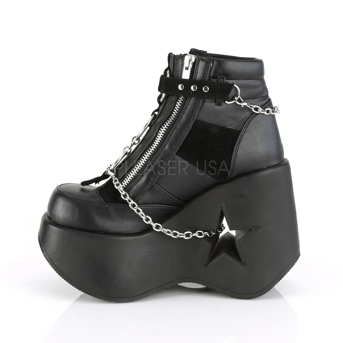 5 Inch Heel DYNAMITE-101 Black Vegan Leather
