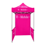 5ft x 5ft Pop Up Tent Back Drop and Side Walls - T-Mobile - Pink