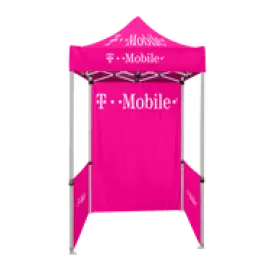 5ft x 5ft Pop Up Tent Back Drop and Side Walls - T-Mobile - Pink