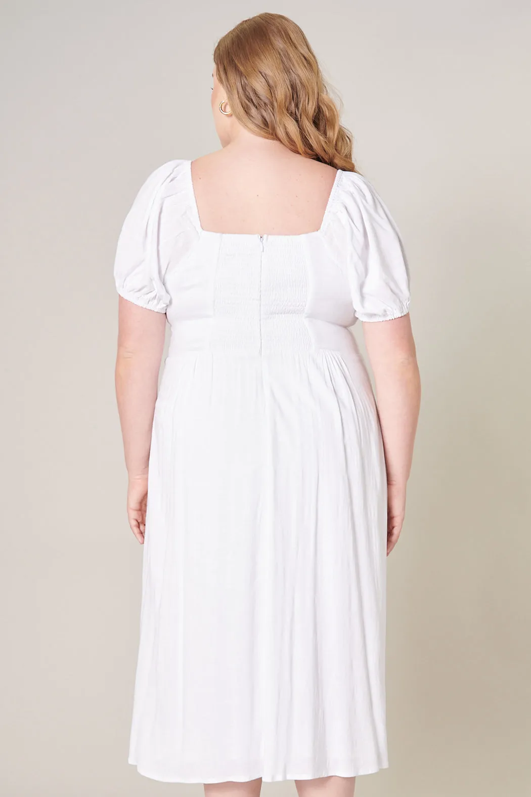 Alessi Puff Sleeve Midi Dress Curve