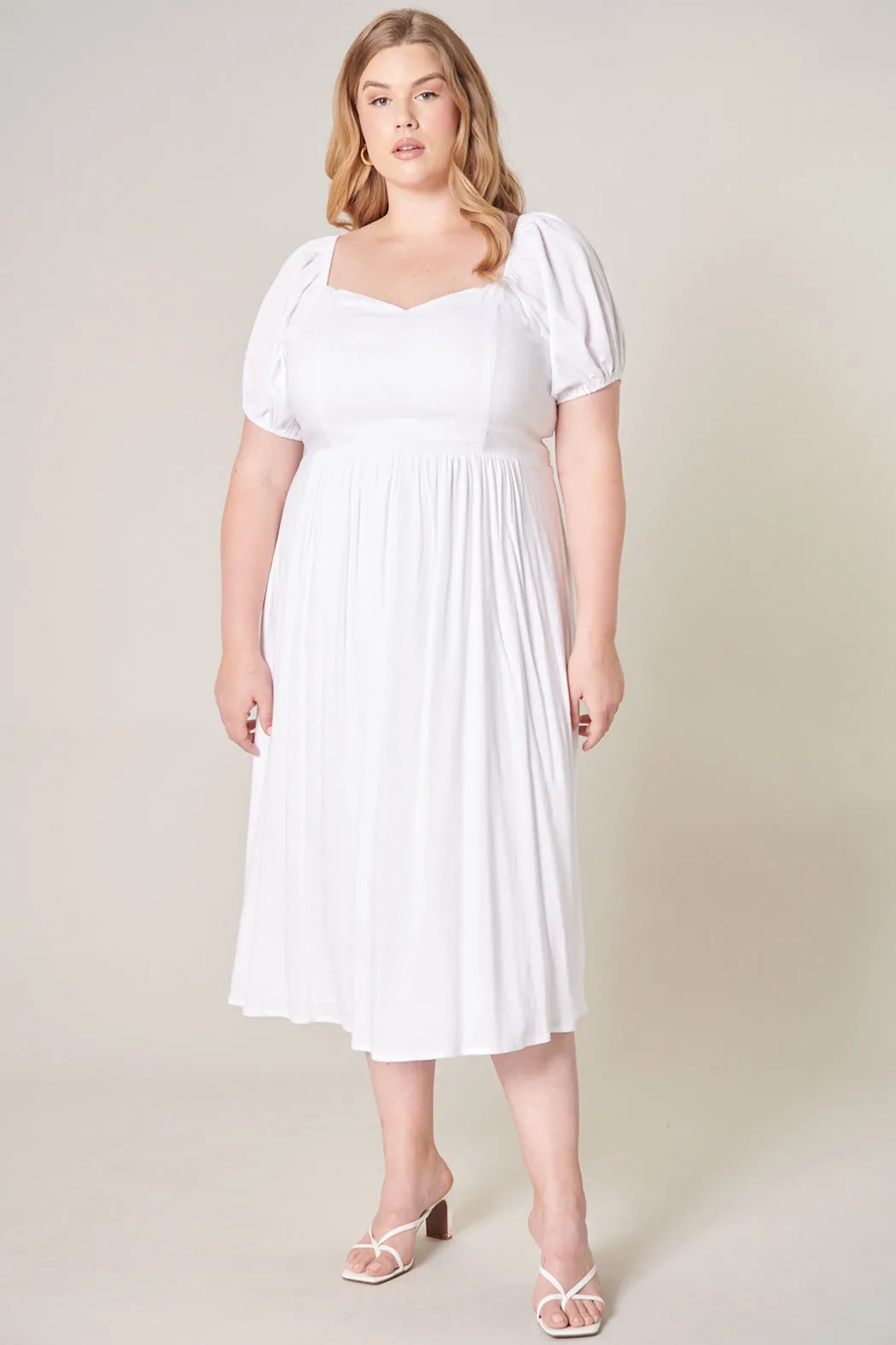 Alessi Puff Sleeve Midi Dress Curve