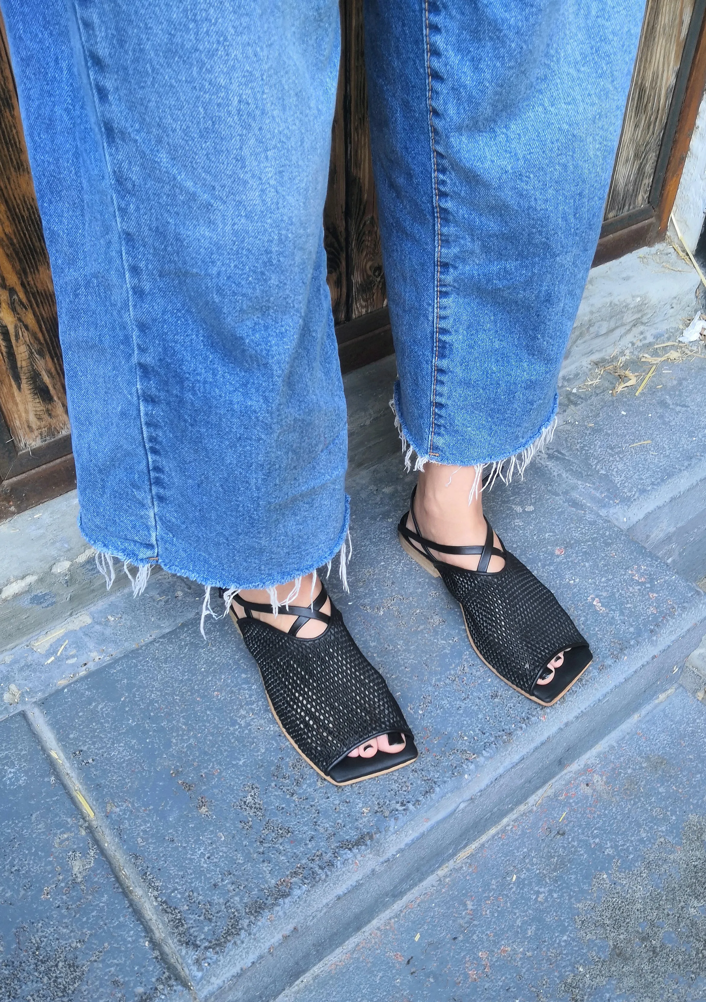 Black Net Sandals