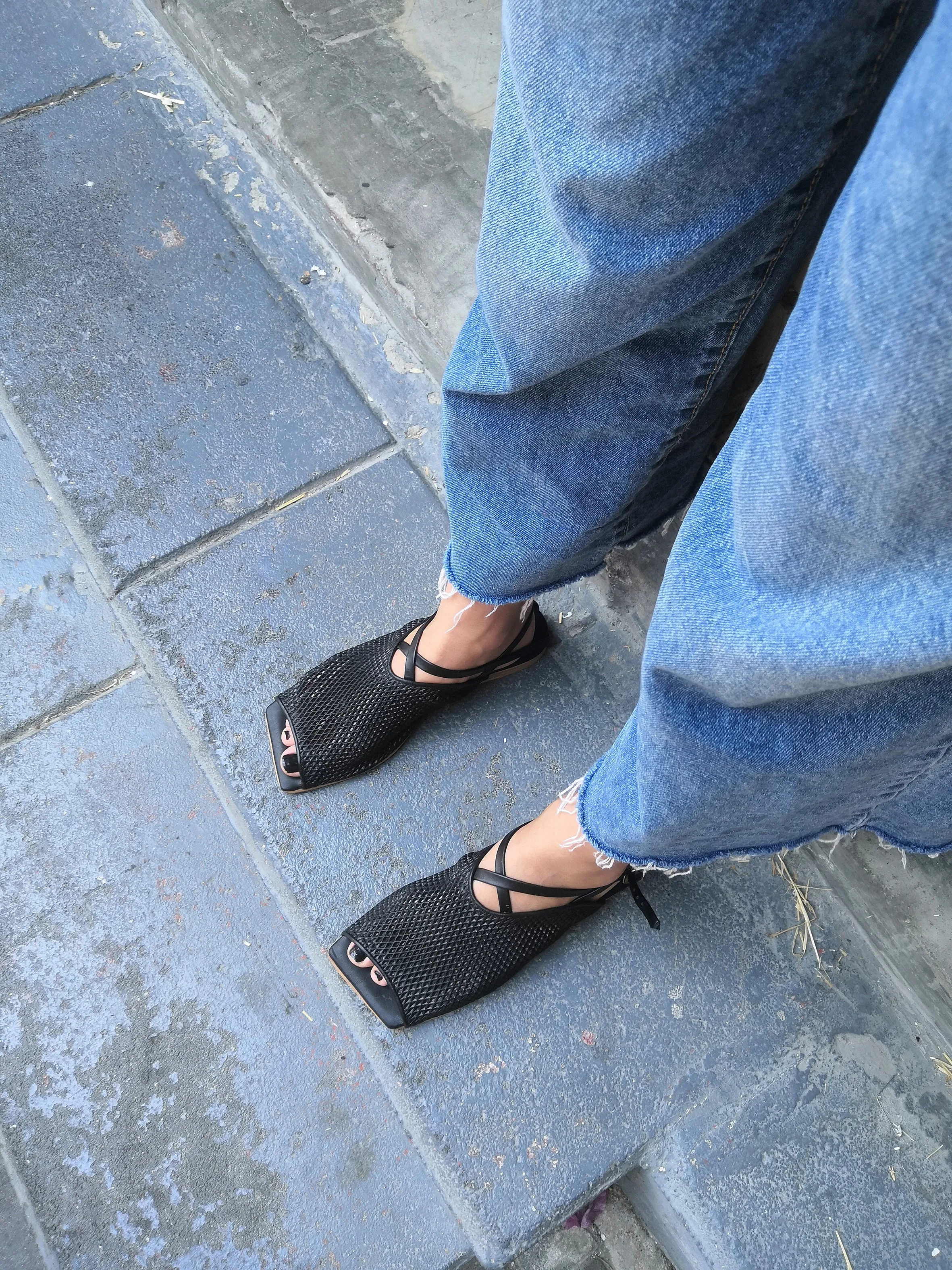 Black Net Sandals