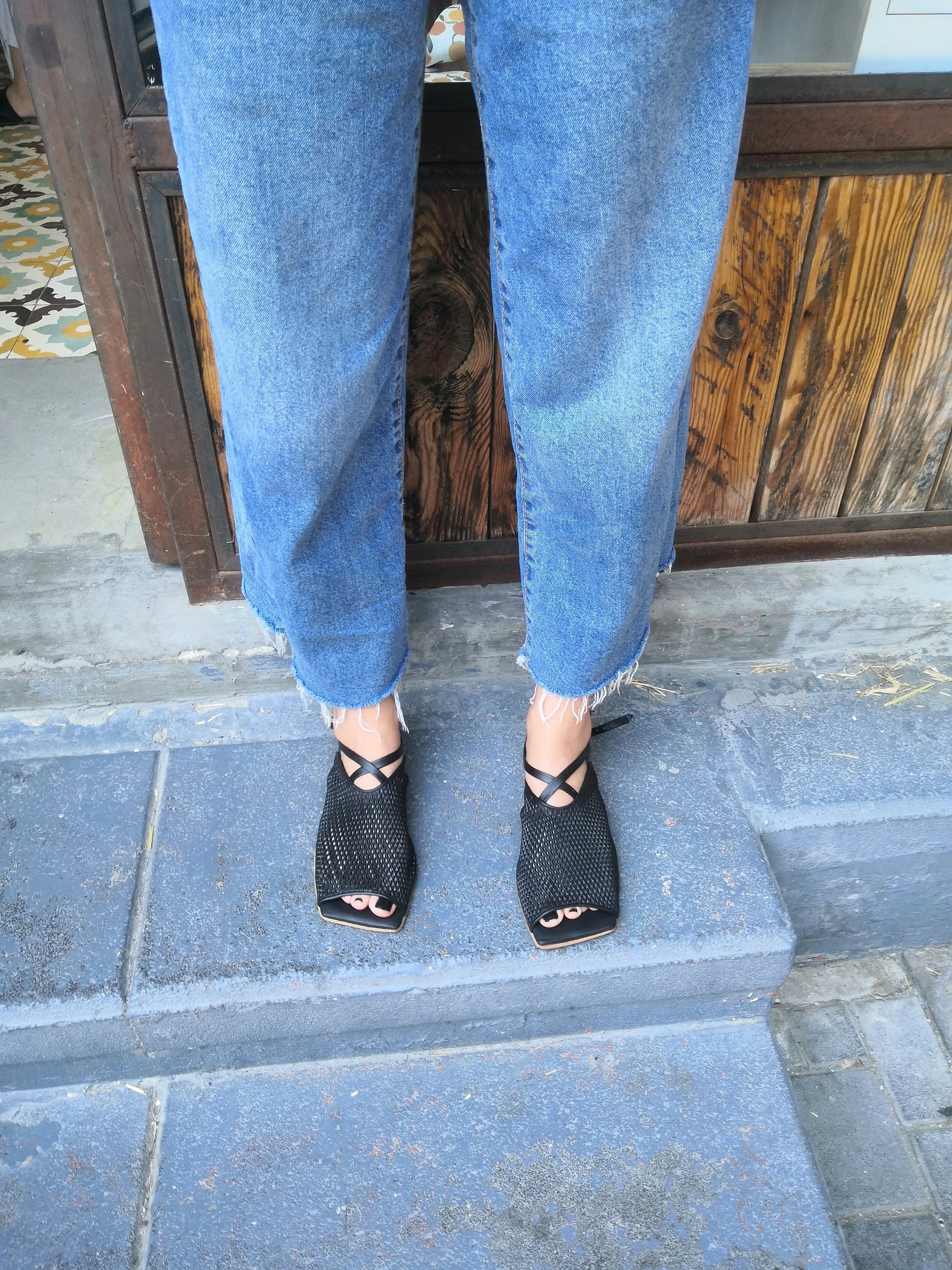 Black Net Sandals