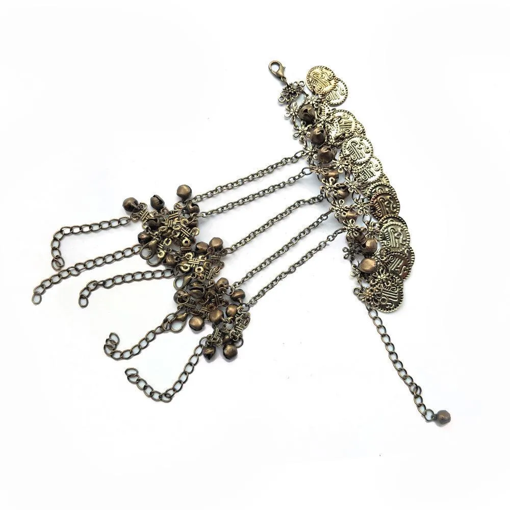 Bohemia style statement handmade Bell coin bracelet  for her