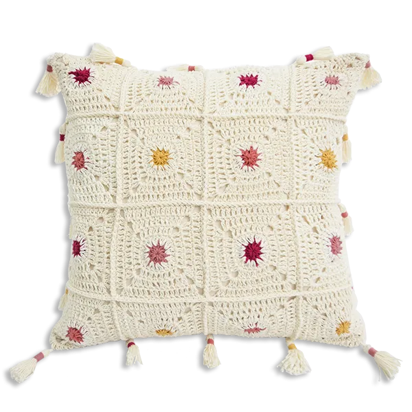 Boho Dots 35cm Crochet Cushion Covers - Warm