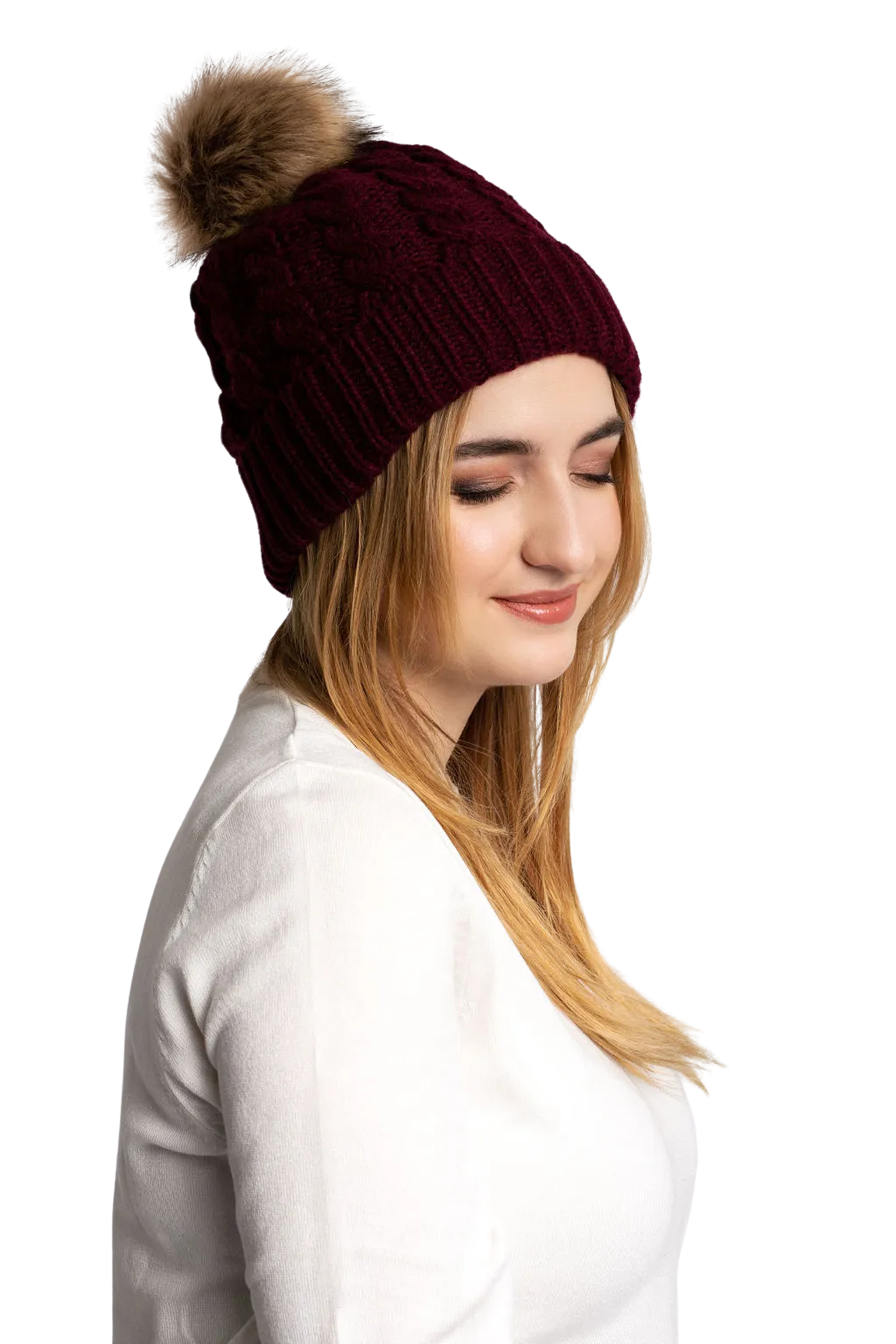 Burgundy - Cozy Lined Hat