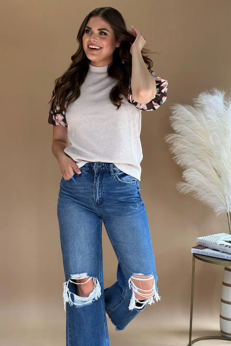 Cafe Date Puff Sleeve Top