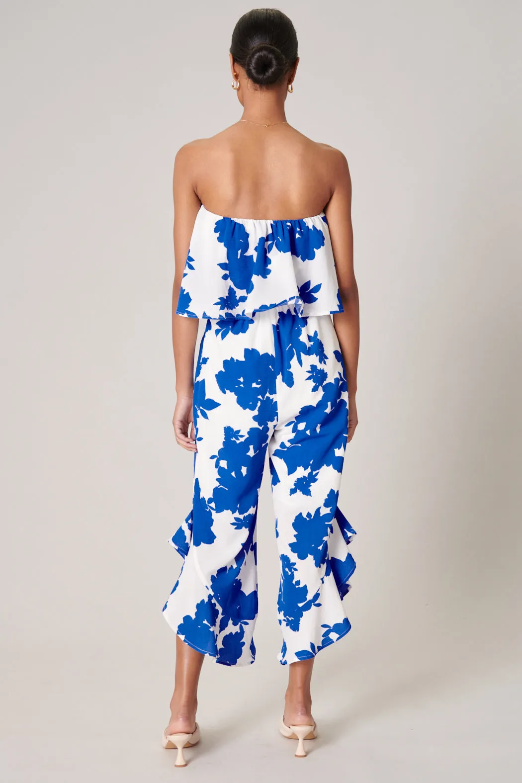 Calypso Floral Lanah Strapless Ruffle Jumpsuit