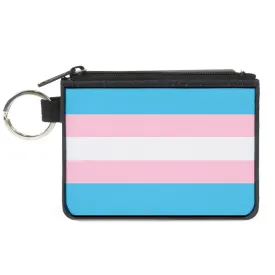 Canvas Zipper Wallet - MINI X-SMALL - Flag Transgender Baby Blue Baby Pink White by Buckle-Down