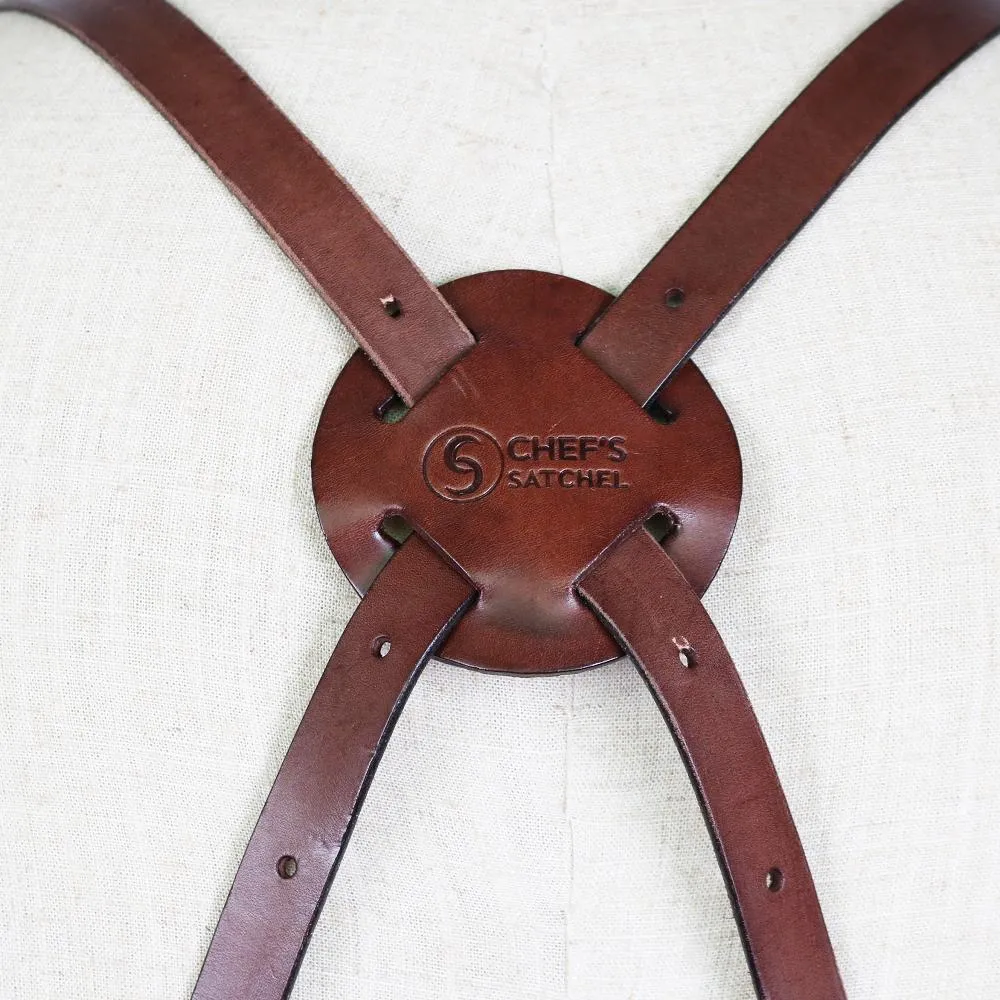 Chef's Satchel LEATHER STRAP WAXED CANVAS APRONS - Dark Blue