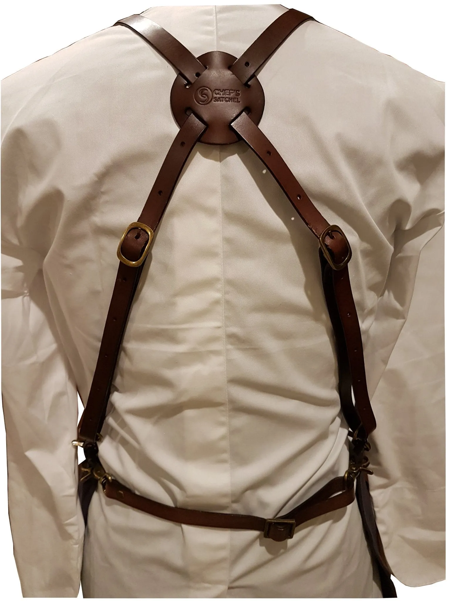 Chef's Satchel LEATHER STRAP WAXED CANVAS APRONS - Dark Blue