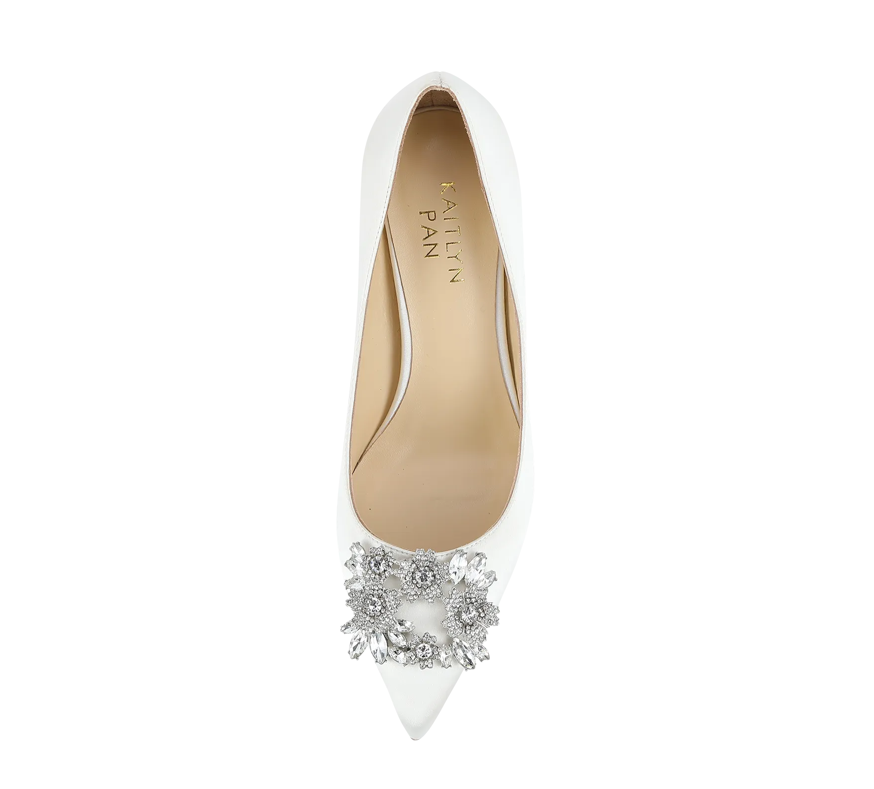 Crystal Buckle Satin Pumps