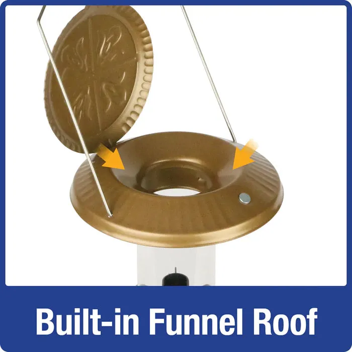 Deluxe Funnel Flip-Top Tube Feeder