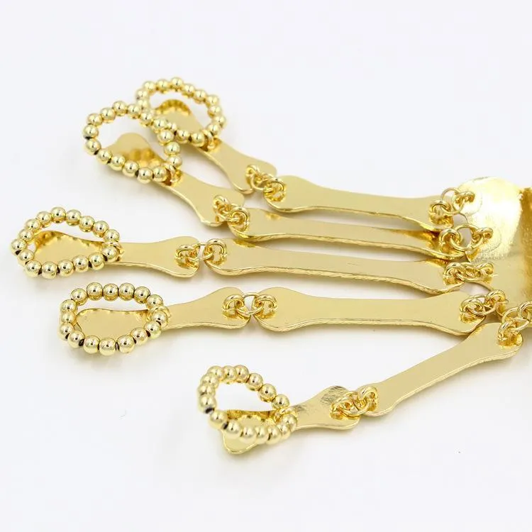 Exaggerated Metal Skeleton Skull Bracelet Ghost Claw with Finger Cuffs Halloween Accessories
