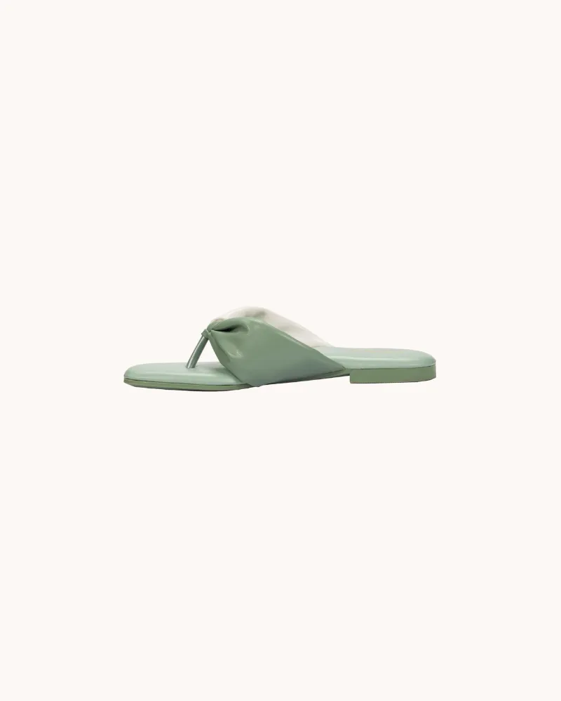 Green Hip Dual Tone Strap Flats for Women