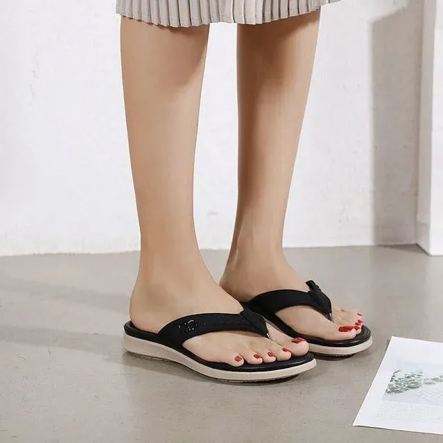 Groovywish Orthopedic Women Sandals Soft Sole Massage Casual Summer Beach Flip-flops