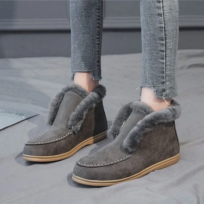 Groovywish Women Orthopedic Boots Thick Plush Slip-ons