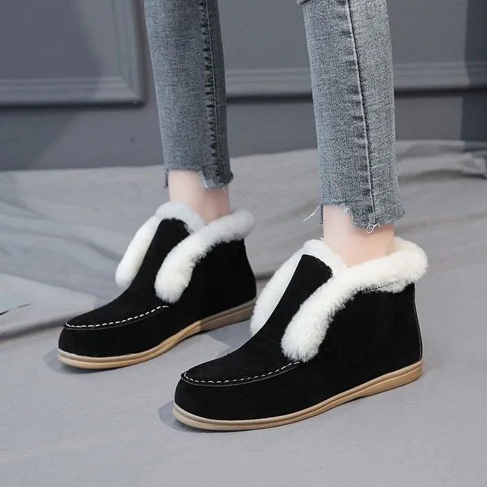 Groovywish Women Orthopedic Boots Thick Plush Slip-ons