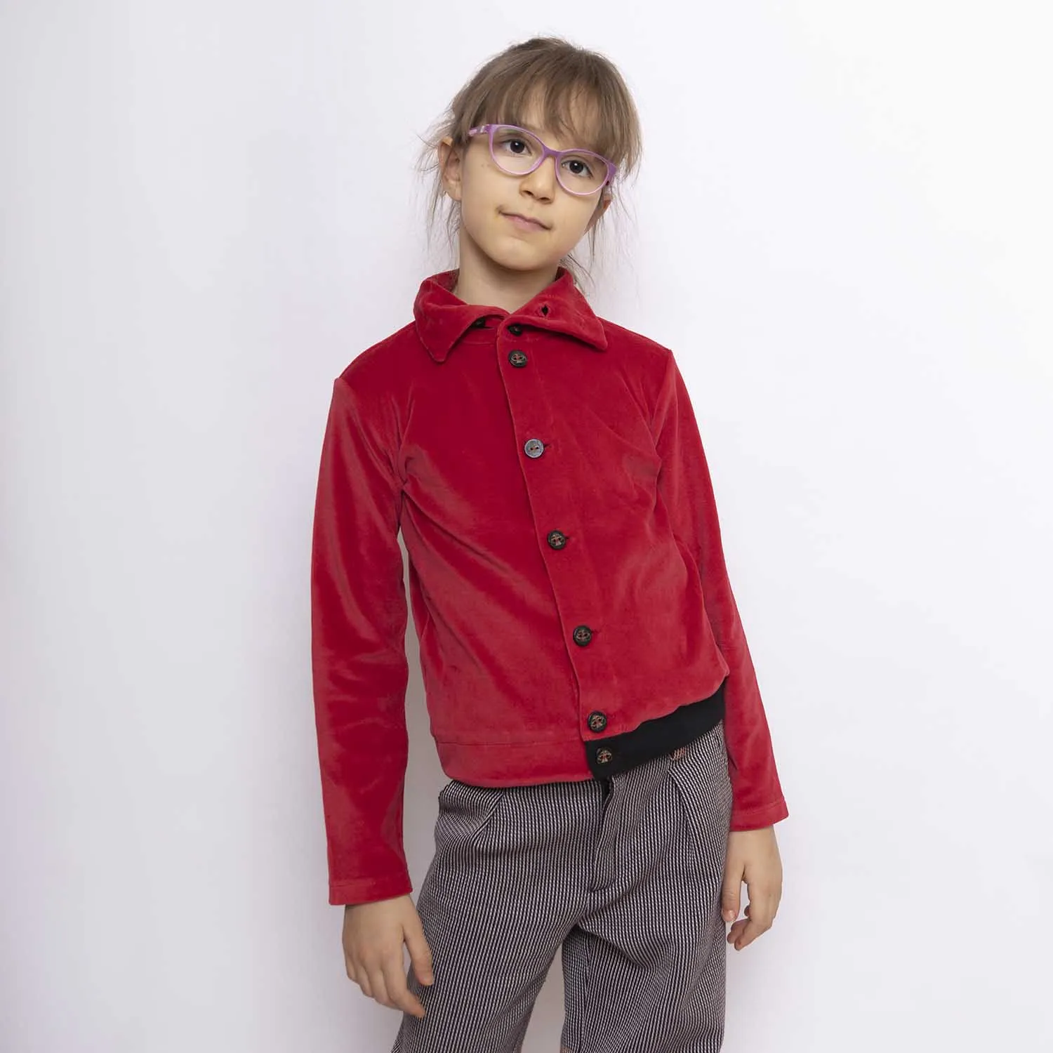 Kinderen Rood Fluwelen Shirt