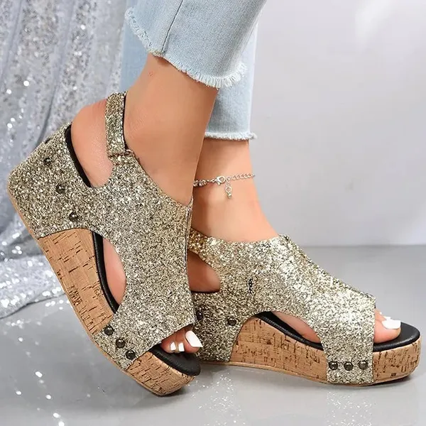 😍Last Day 50% OFF😍-Women's Brilliant Ankle Strap Wedge Sandals