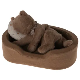 Maileg Kitten Nougat Plush & Basket