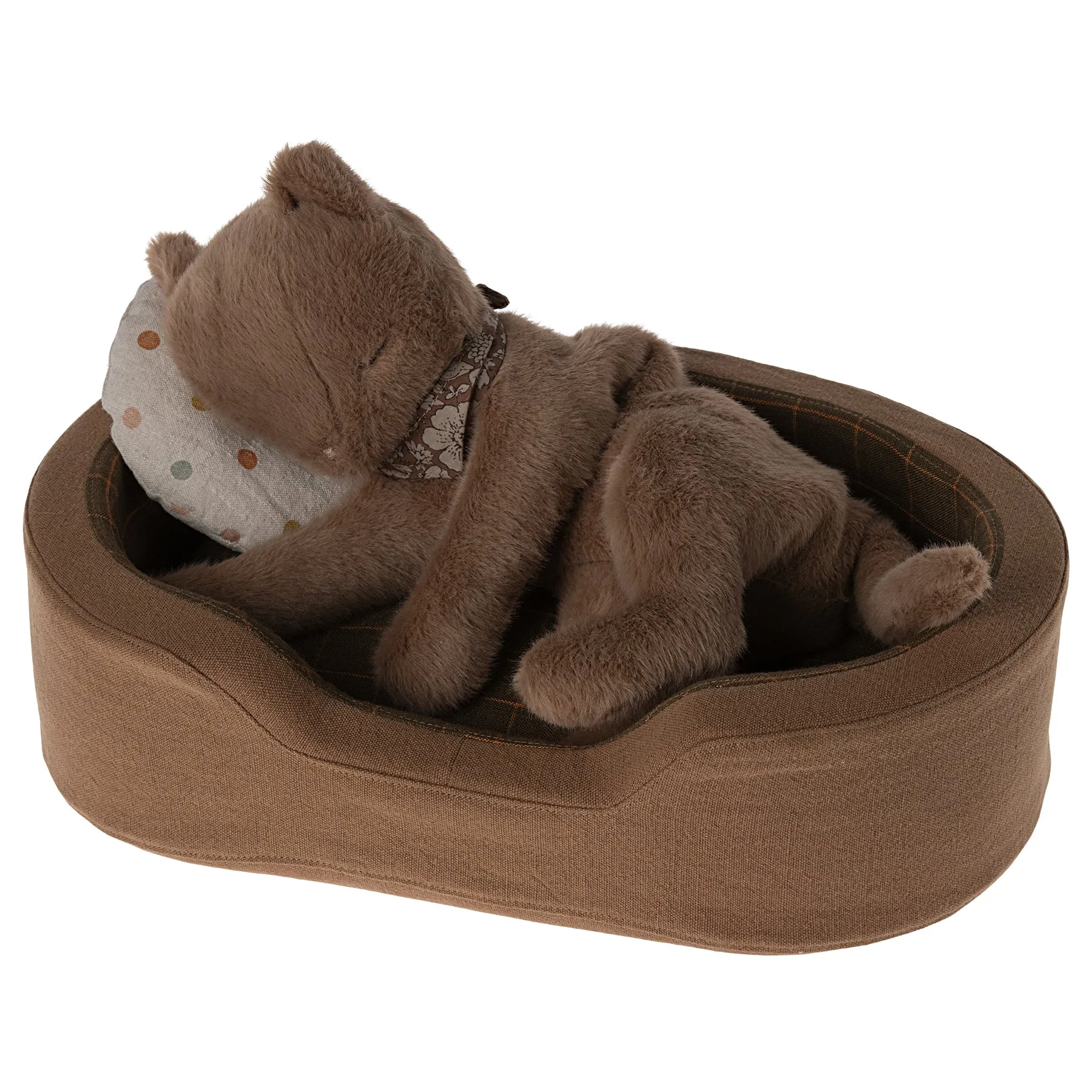 Maileg Kitten Nougat Plush & Basket