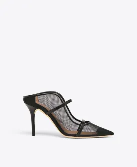 Maureen 85 Black Mesh Mules