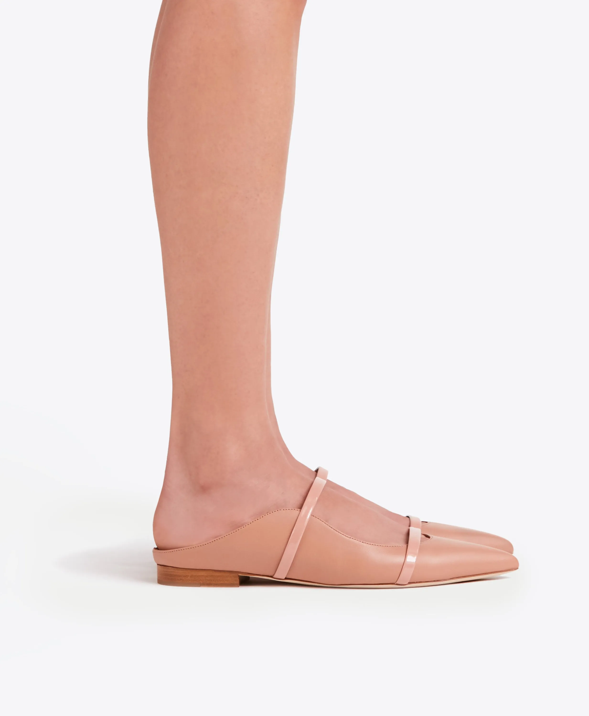 Maureen Blush Leather Flat Mules
