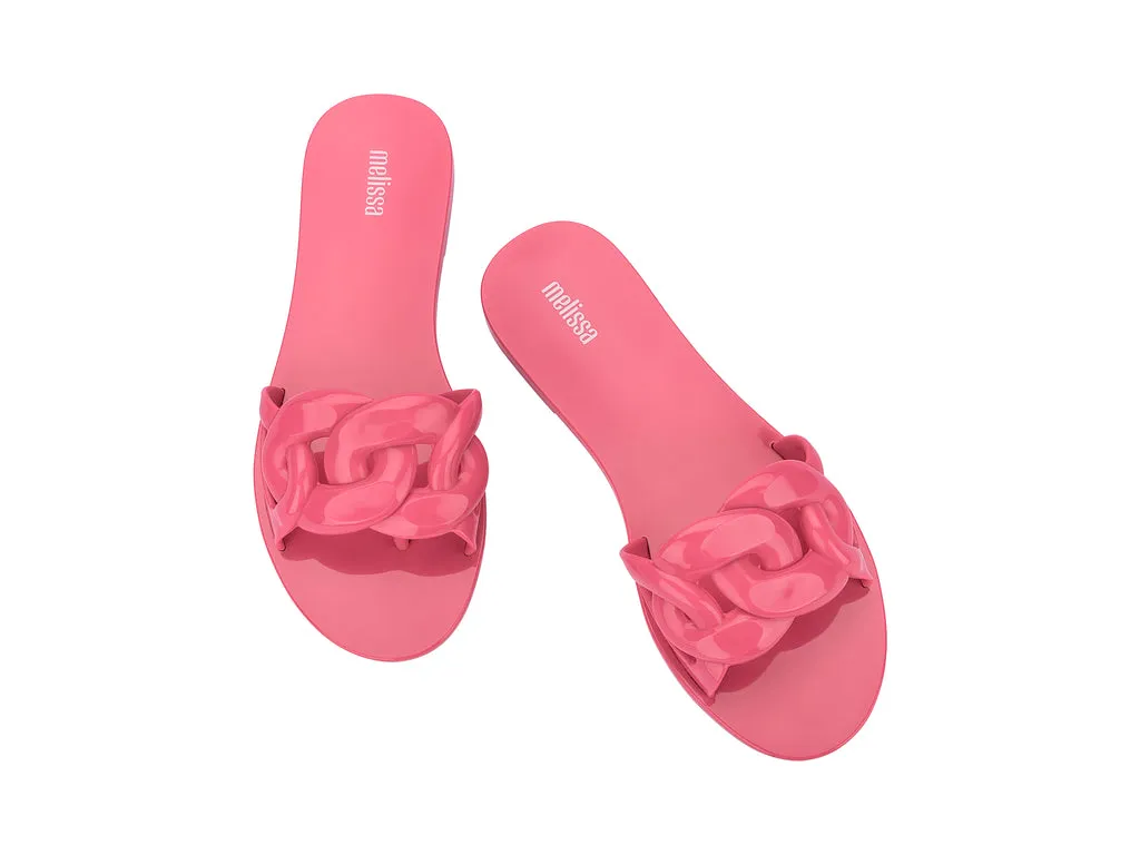 Melissa Jelly Chain AD Pink Flat Flip Flop Slip Ons For Women