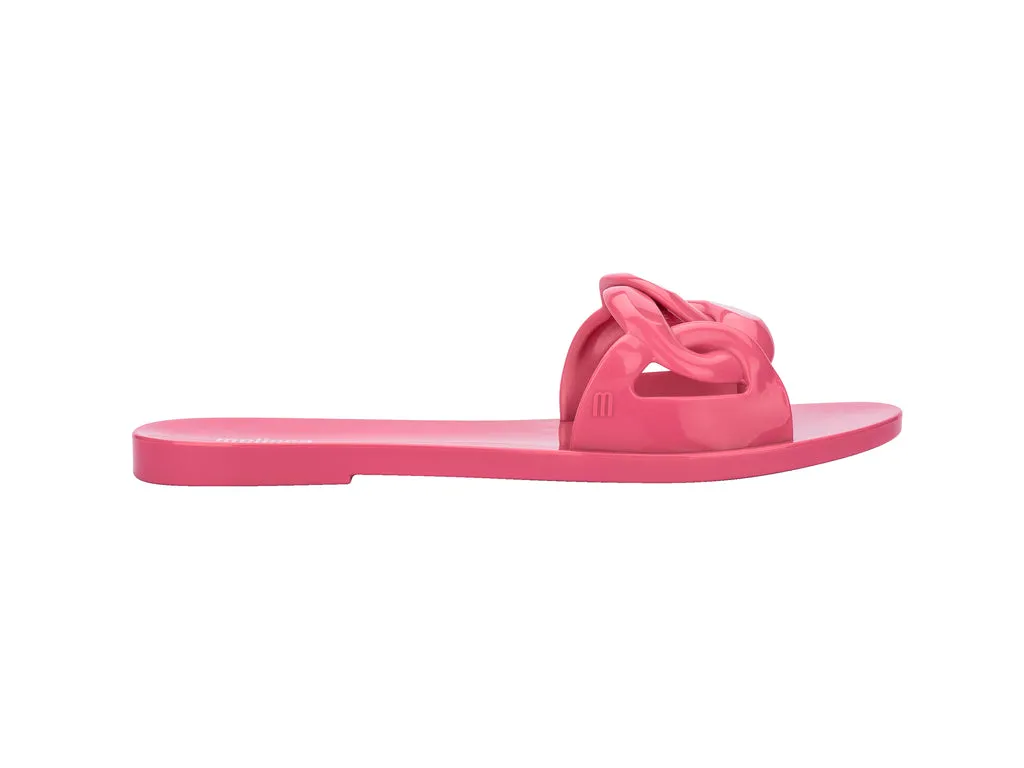 Melissa Jelly Chain AD Pink Flat Flip Flop Slip Ons For Women