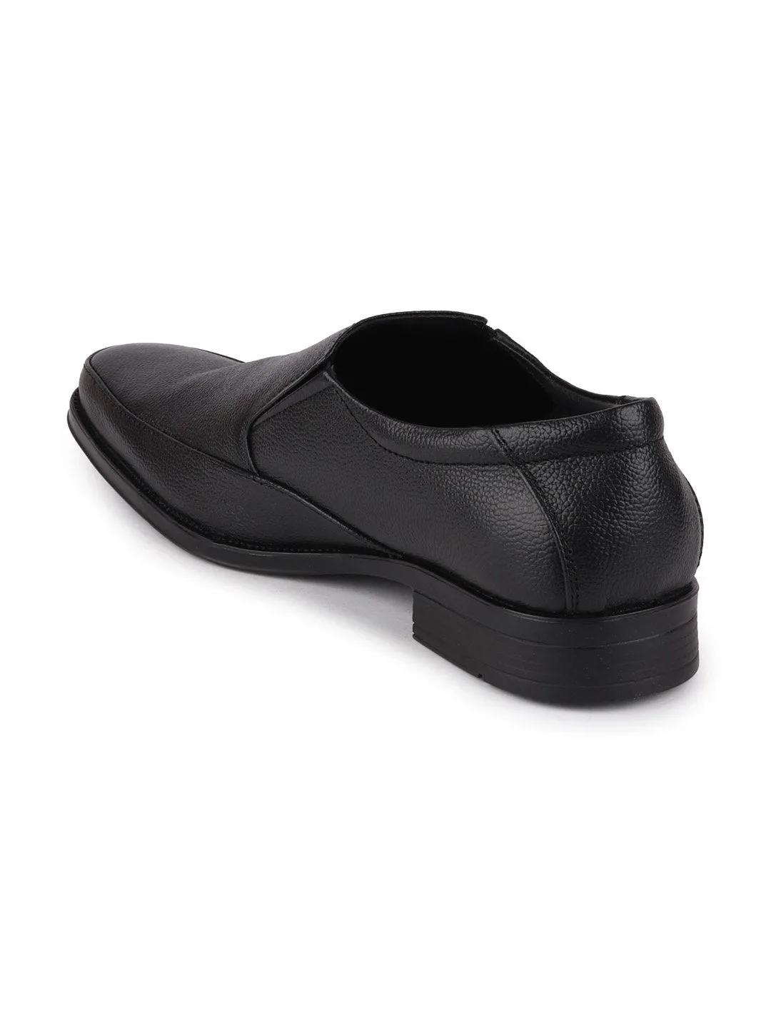Men Black Plus Size Genuine Leather Formal Slip On Shoes