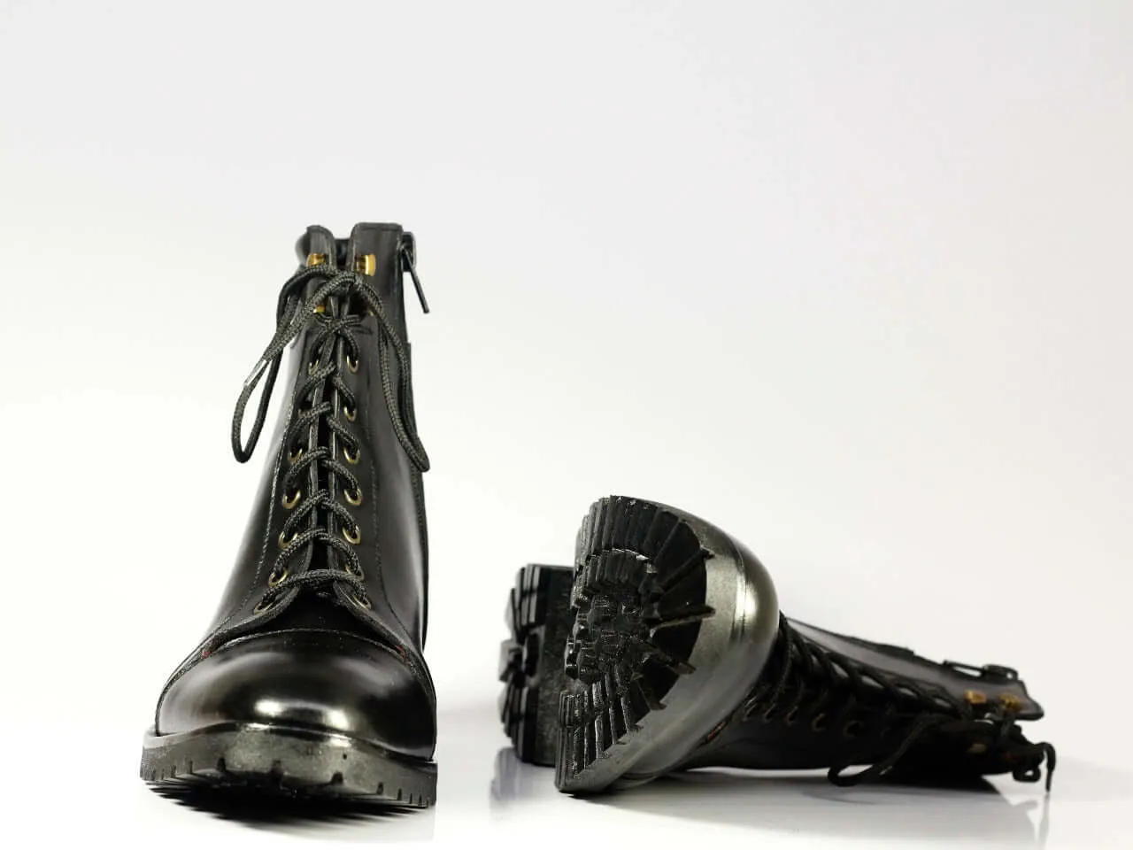 Men's Handmade Black Cap Toe Leather Ankle Boots, Men Designer Boots