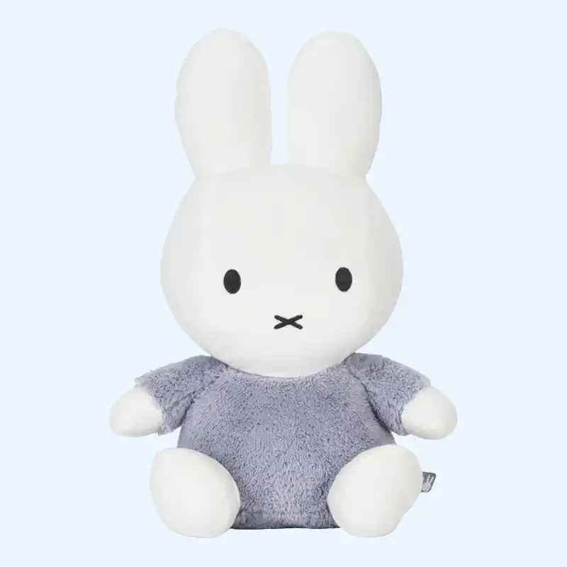 Miffy Bunny Cuddle Soft and Fluffy 35cm Rattle - Blue