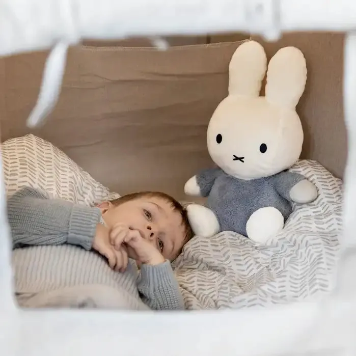 Miffy Bunny Cuddle Soft and Fluffy 35cm Rattle - Blue