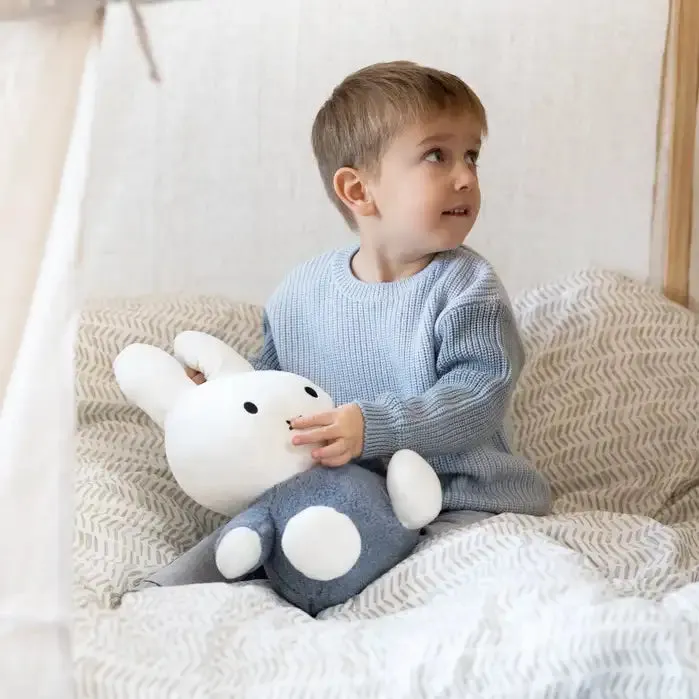 Miffy Bunny Cuddle Soft and Fluffy 35cm Rattle - Blue