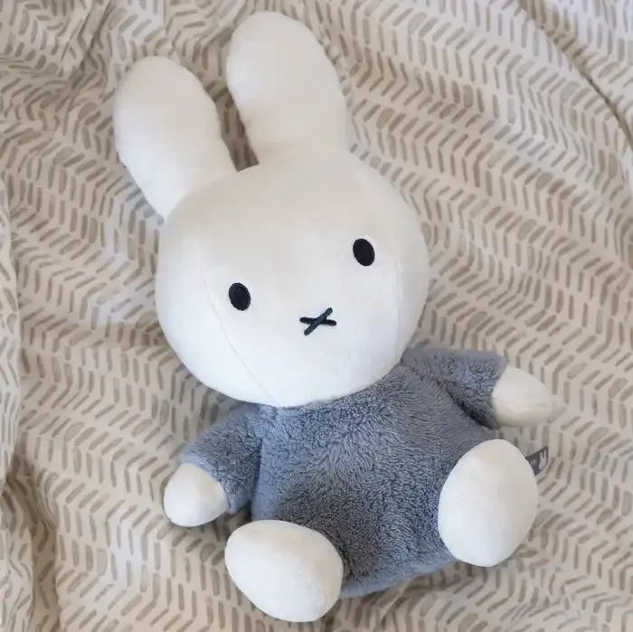 Miffy Bunny Cuddle Soft and Fluffy 35cm Rattle - Blue