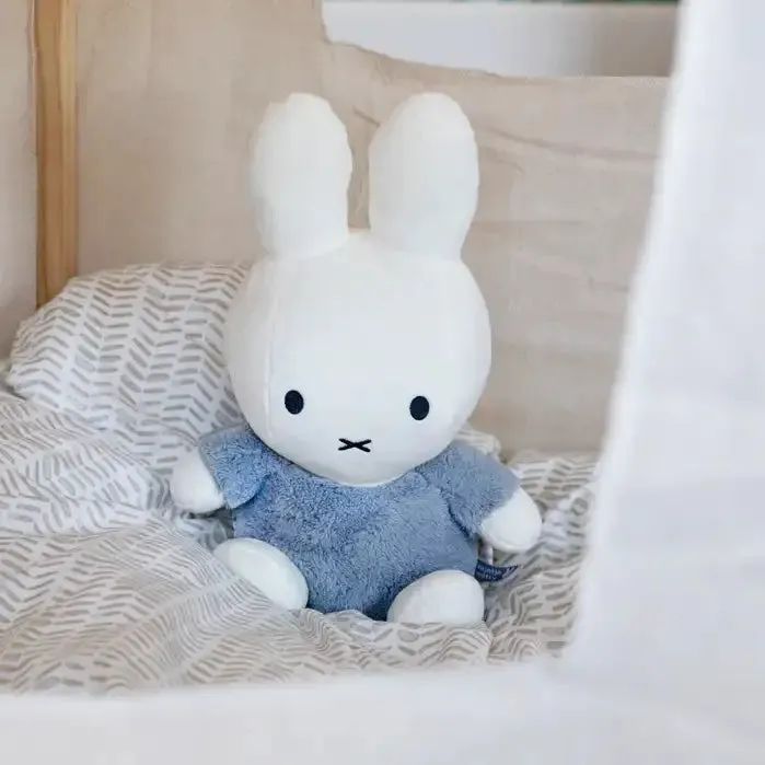 Miffy Bunny Cuddle Soft and Fluffy 35cm Rattle - Blue