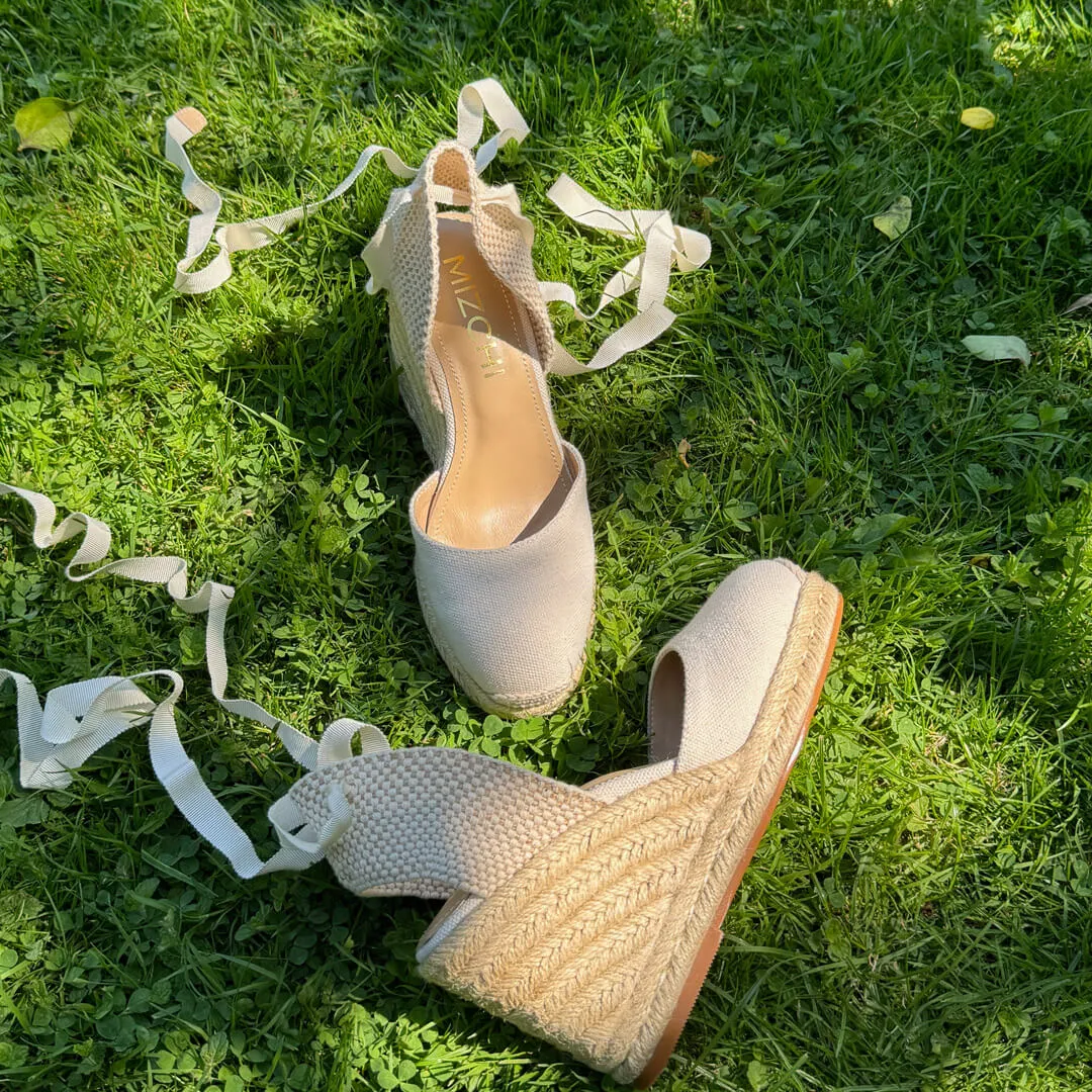 *Monaco 8 - Ivory Wedge Espadrilles
