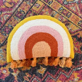 Pink and Yellow Rainbow Throw Pillow