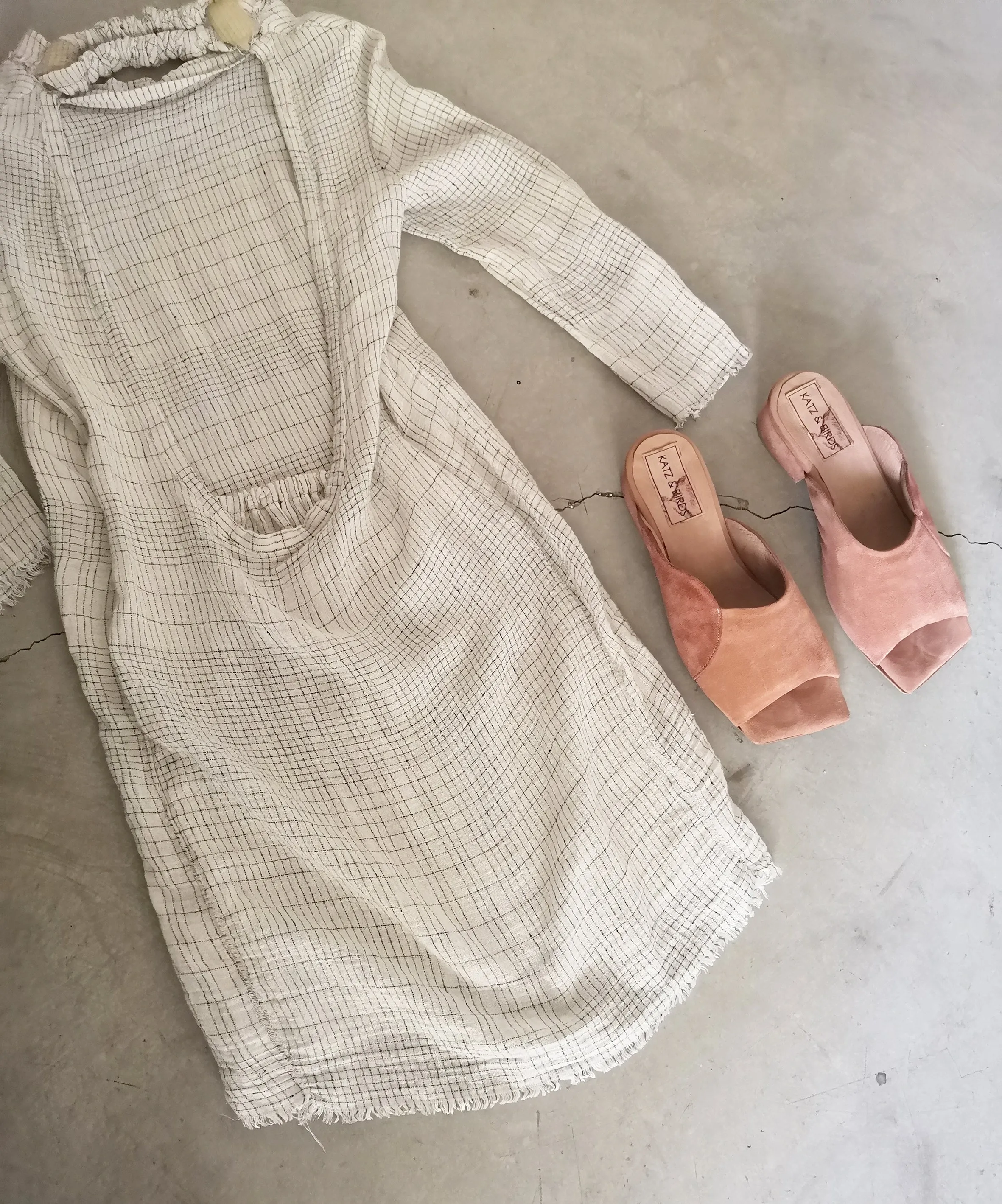 Pink Clouds - Square Toe Suede Sandals